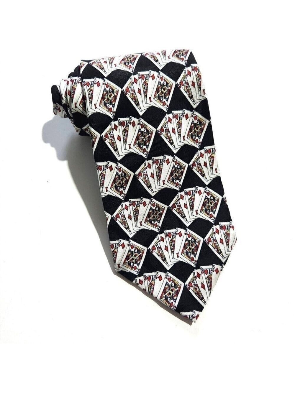 Museum Artifacts Tie Mens Necktie Poker Playing Cards All Silk Handmade